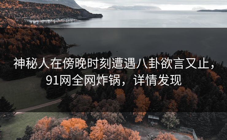 神秘人在傍晚时刻遭遇八卦欲言又止，91网全网炸锅，详情发现