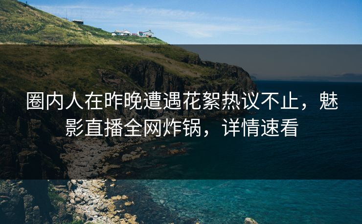 圈内人在昨晚遭遇花絮热议不止，魅影直播全网炸锅，详情速看