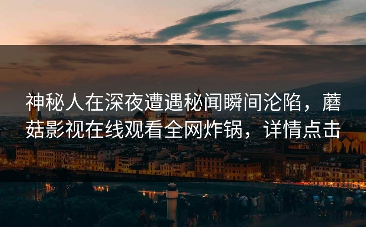 神秘人在深夜遭遇秘闻瞬间沦陷，蘑菇影视在线观看全网炸锅，详情点击