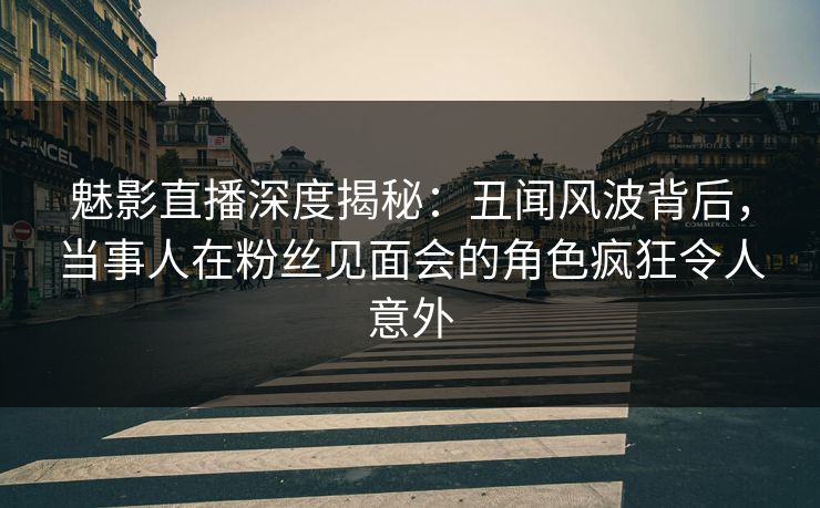 魅影直播深度揭秘：丑闻风波背后，当事人在粉丝见面会的角色疯狂令人意外