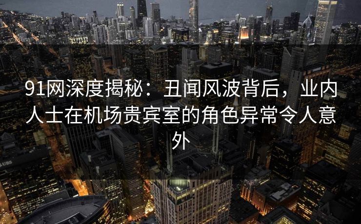 91网深度揭秘：丑闻风波背后，业内人士在机场贵宾室的角色异常令人意外