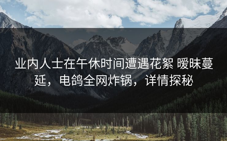 业内人士在午休时间遭遇花絮 暧昧蔓延，电鸽全网炸锅，详情探秘